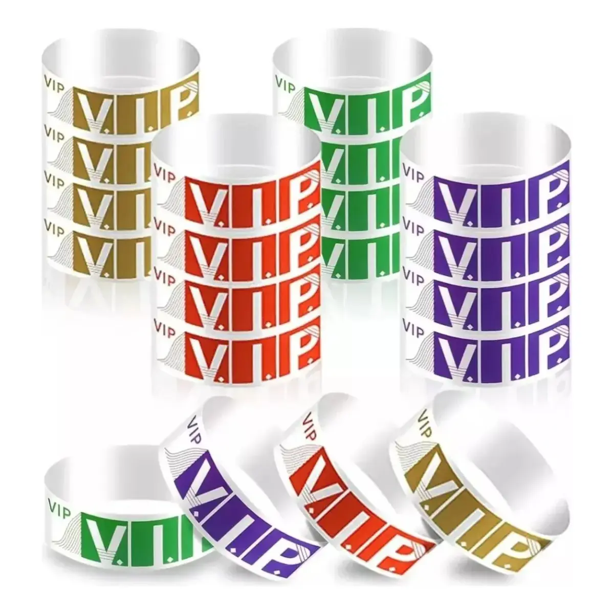 400 Pack Waterproof Neon VIP Paper Wristbands, Disposable Event Wristbands for Parties, Concerts, Festivals, Admission & Crowd Control