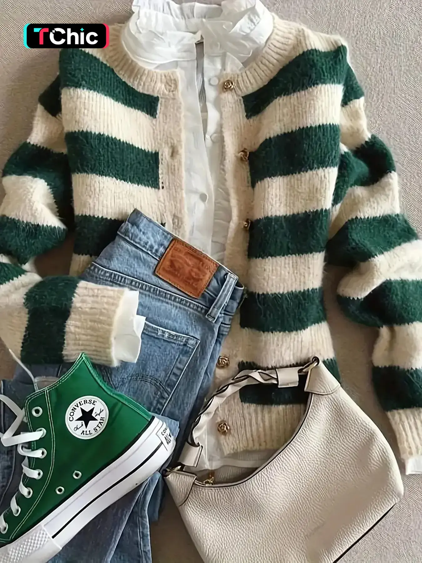 Women's Fall Winter Casual Loose-Fit Long Sleeve Knitted Daily Cardigan, Round Neck Colorblock Striped Knitwear Sweater Coat, Soft Comfortable High-End Design