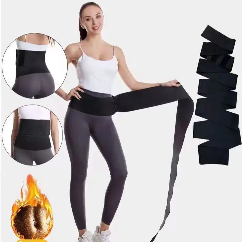 Elastic Wrap Tummy Control Belt - Waist Trainer for Fitness, Long Slimming Body Shaper Band for Yoga & Total Knee Replacement Recovery, Earthing Mat & Stretch Strap Gifts