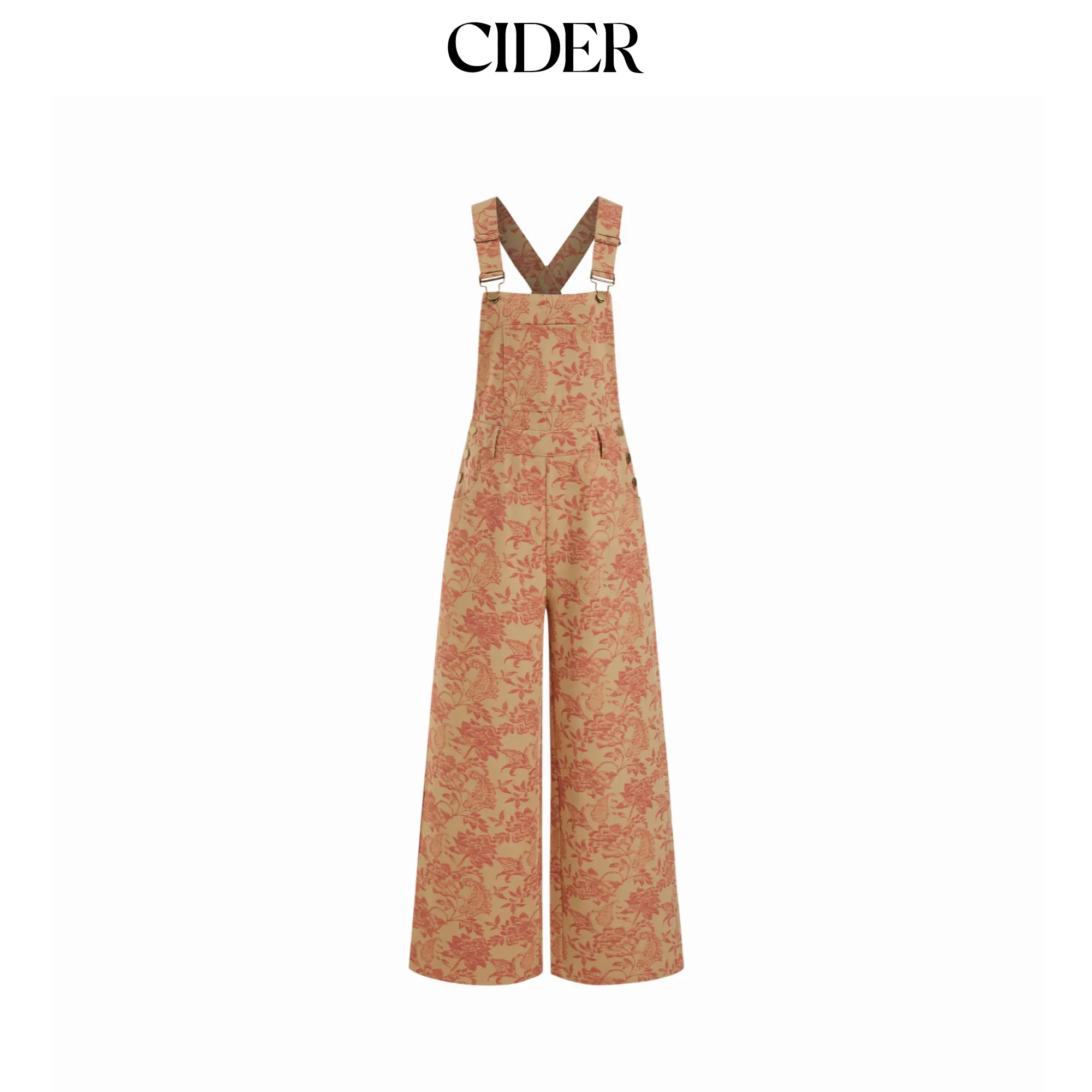 Cider Floral Jacquard Straight Leg Jumpsuit