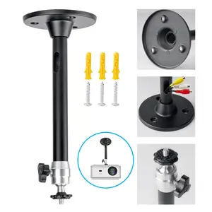 Projector Ceiling Mount Bracket, Adjustable Telescopic Stand with 1/4" Screw Thread, Wall and Ceiling Installation with Screws, Compatible with HY300 Pro, P30, TD80W Mini Projectors and Cameras