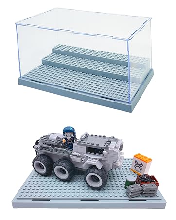 SUNDAY MIRTH Display Case for Minifigure Action Figures Blocks, Display Box Storage for Lego Minifigures, Suitable for Lego Lovers, Black