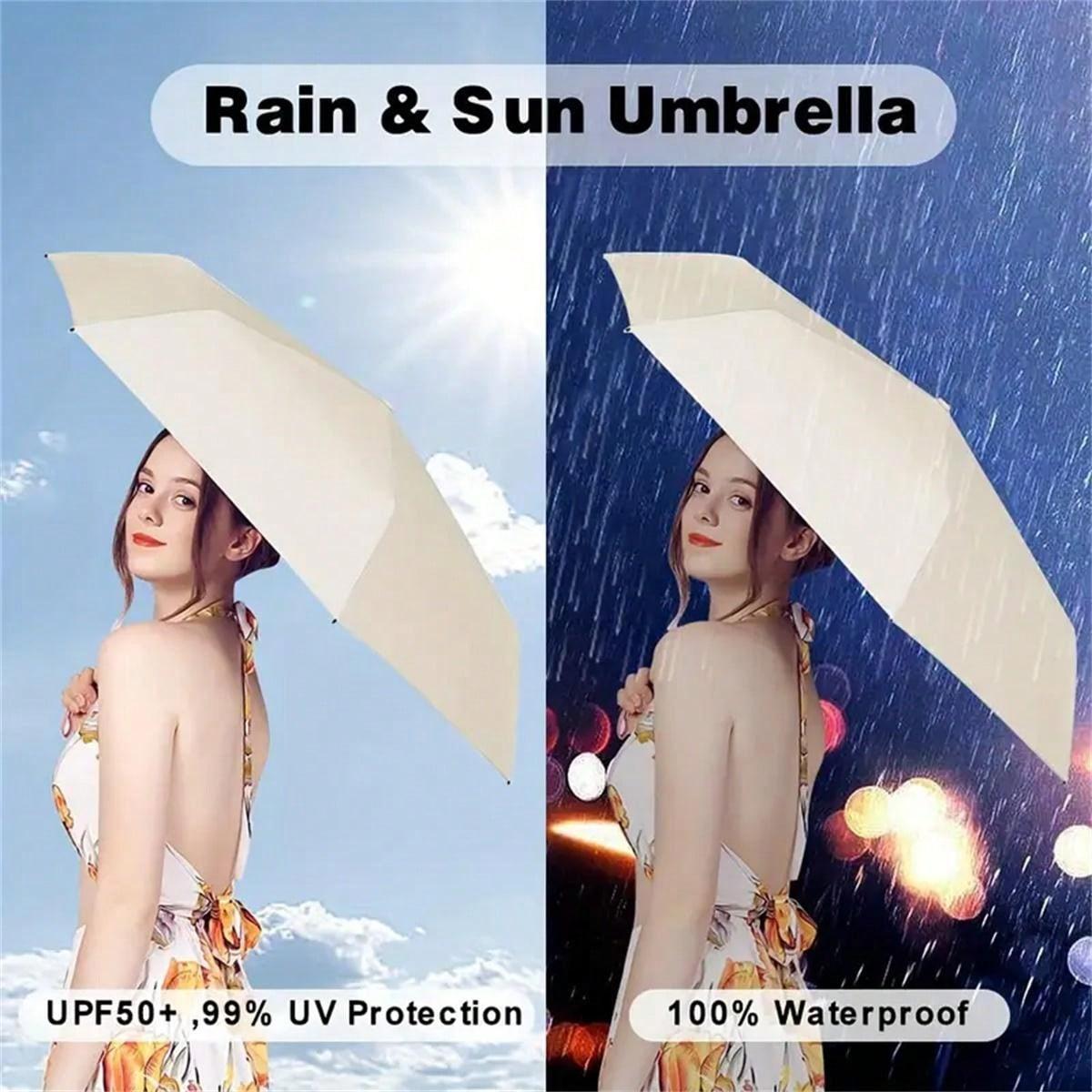 Folding Umbrella with Sling Bag, 1 Count Portable Sunny Umbrella, Waterproof & Sun-proof Umbrella, Suitable for Street Photography, Commuting Umbrella, Lightweight Waterproof Umbrella
