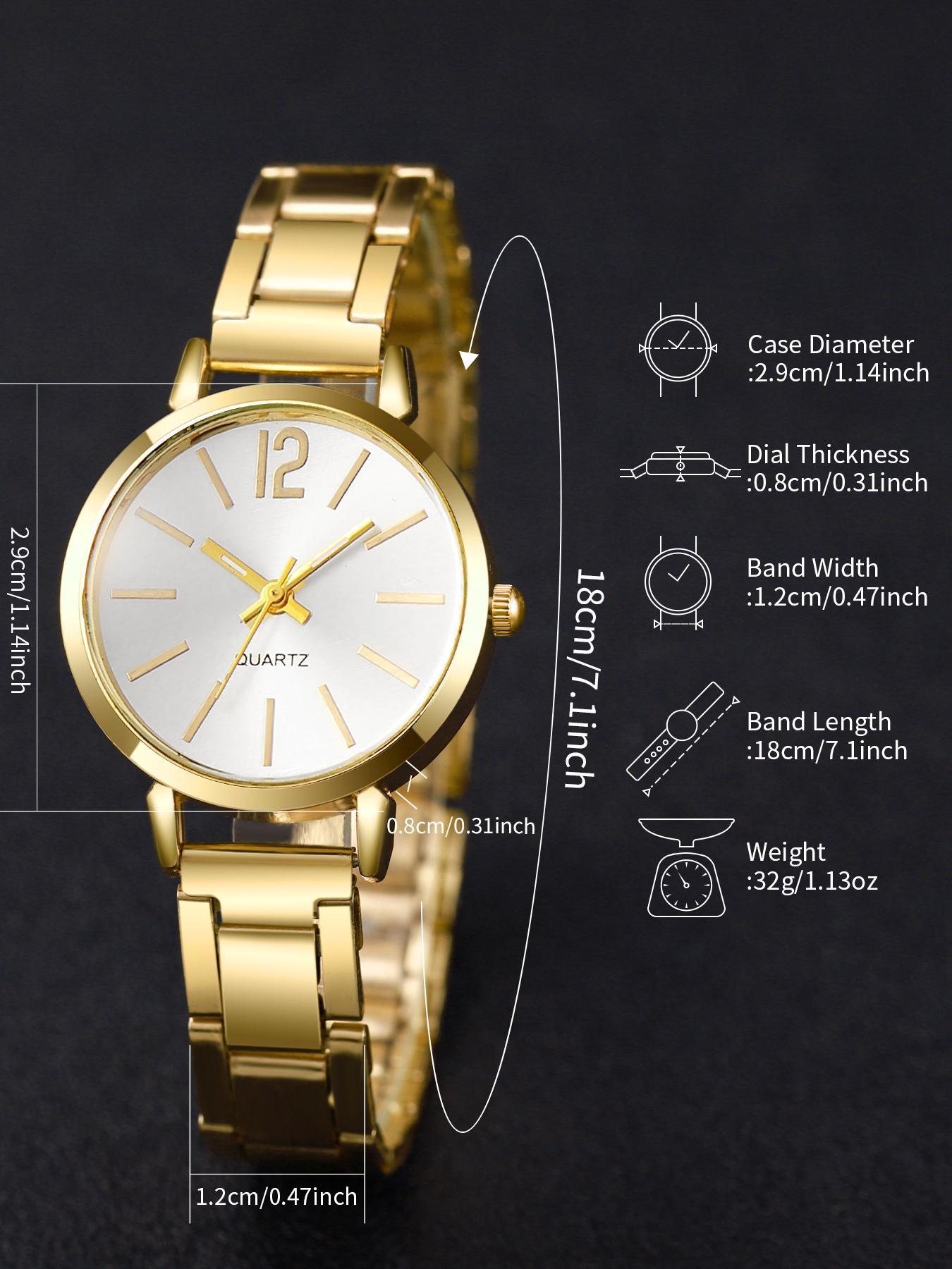 Women's Fashion Simple Round Dial Analog Quartz Watch, with Metal Strap without Box, Watch Clothing Decor, Summer Trendy All-match & Exquisite Watch