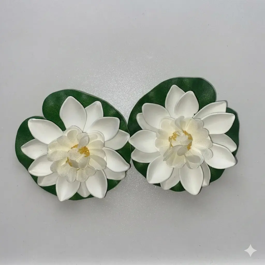 2pcs Artificial Lotus Blossoms, Simulated Floating Water Lily Flower, Decorative Flowers, Decorative Plastic Pond Decor, Aquarium Garden Pool Home Decoration