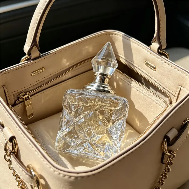 European Vintage Carved Glass Perfume Bottle, Elegant Home Decor, Crown Cap, Crystal Clear, Bedroom Vanity Decoration, Luxury Fragrance Dispenser, Glass Dispenser Bottles