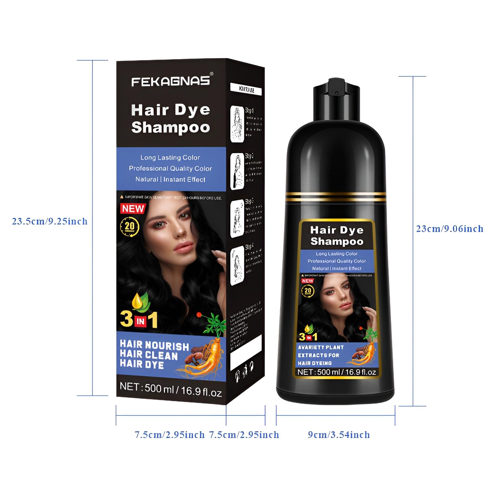 500ML Fruit Scented Hair Dye Shampoo Trio, Plant Extracts, Quick Coloring & Conditioning for, Long-Lasting Color, Single Pack Gel Formula, Cover Gray Hairs