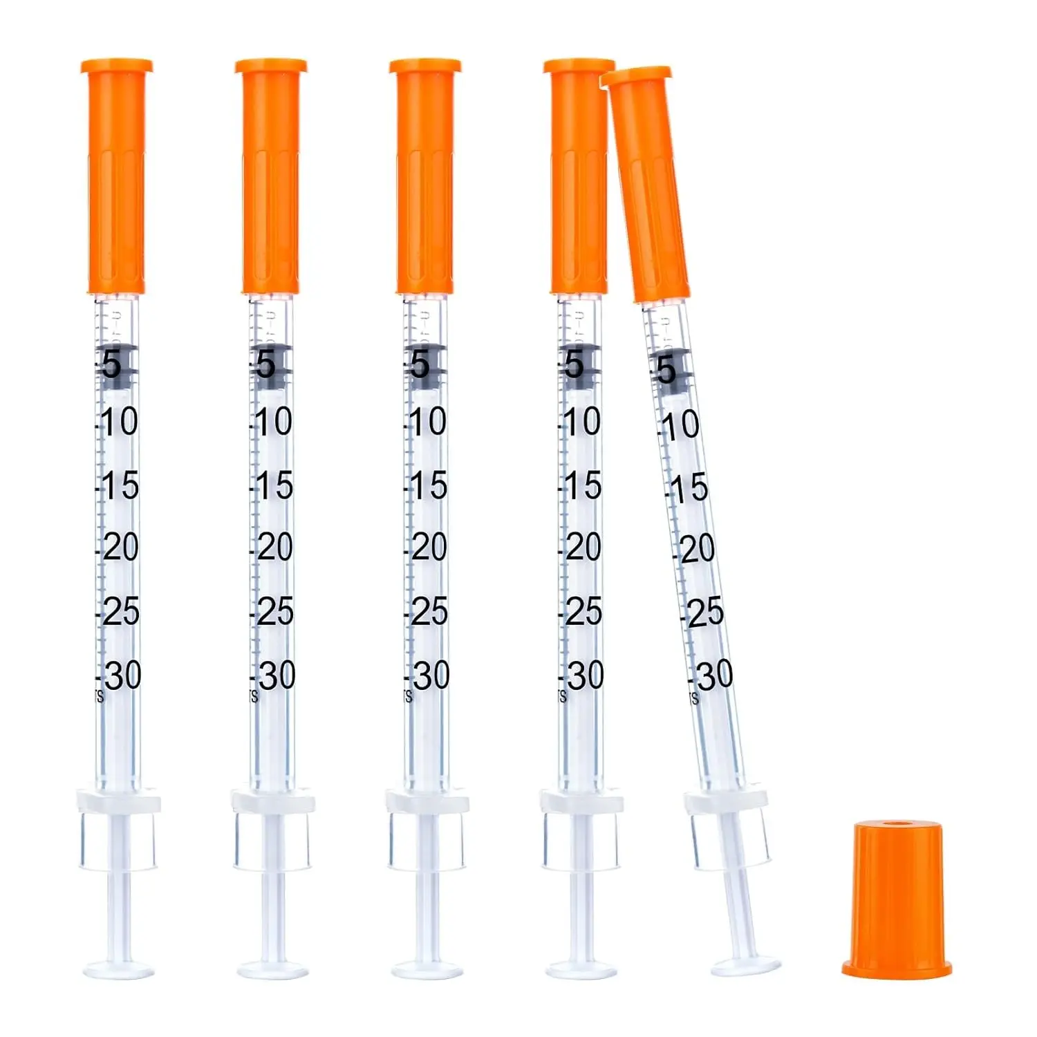 100 Pack 31G-1/4"(6mm) 0.3cc/mL Jeringa Lab Supplies Disposable Liquid Measurement Tool Individually Wrapped