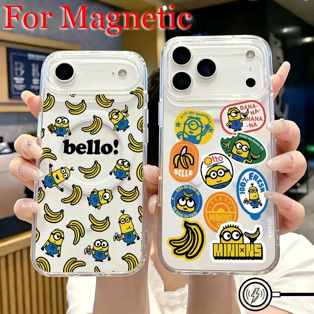 Minions Phone Case For iPhone 17 Promax 16 15 14 13 12 11 Plus Pro Max 17Air and Samsung S26 S25 S24 S23 S22 S21 FE Plus Ultra - Anti Drop Full Perfect Aesthetic Printed Soft TPU Case, Wireless, Resistance