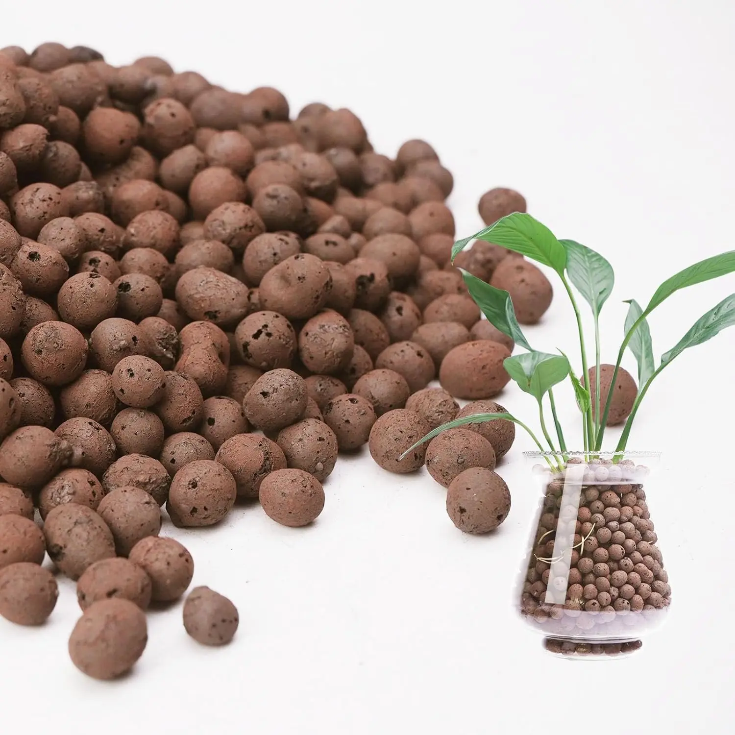 10 lbs LECA Clay Pebbles for Plants, 4-16mm LECA Balls for Indoor Plants Drainage, Hydroponics, Aquaponics, Natural Clay Balls for Soil Root Development, Orchid Potting Mix