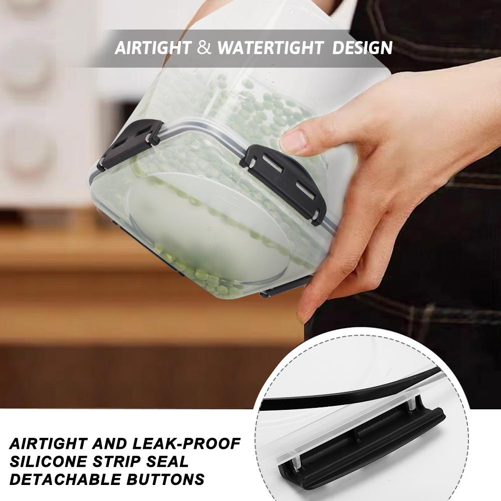 Airtight snack box container Clear Food Storage Waterproof kitchen organizer  Grains Stackable seal jar fruit vegetable Utensils Airtight Silicone