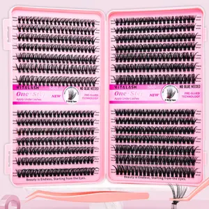 RITALASH 560PCS Self Adhesive Eyelashes 30D/40D/50D/60D Natural Lash Clusters Kit Volume DIY Self Adhesive Lash Clusters Pre Glued Eyelashes Clusters Reusable No Glue Needed No Remover No residue