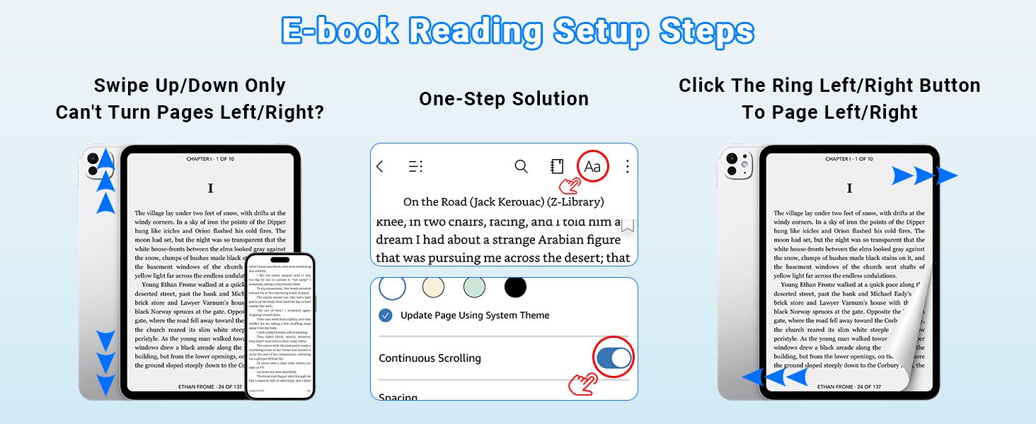 Scrolling Ring Remote Control,Page Turner for iPad iPhone & Android Tablet,Bluetooth Camera Remote, Scrolling Ring for TikTok,YouTube,Instagram,iOS,Android (Black)
