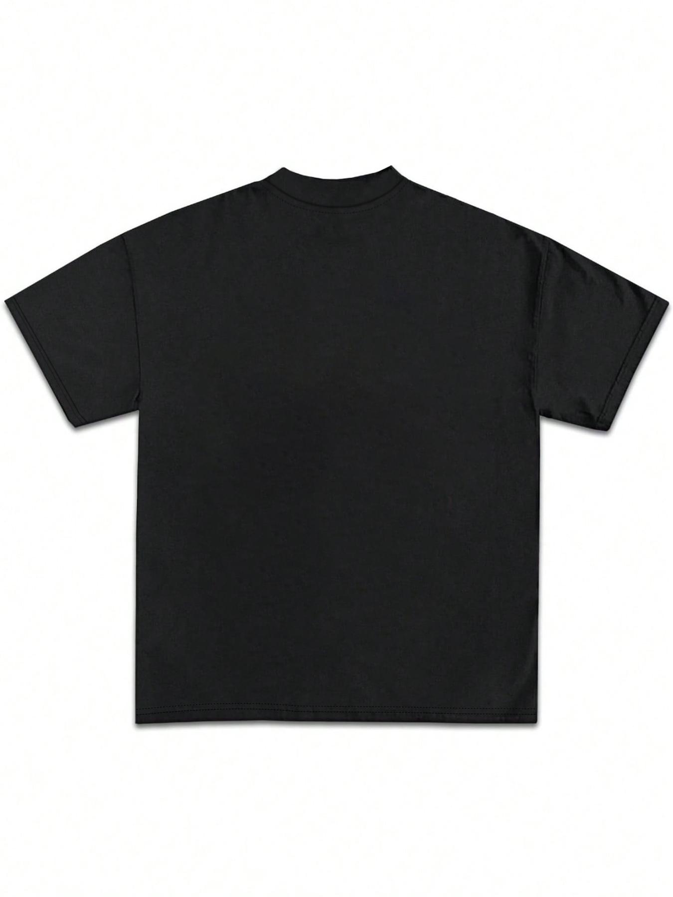 Unisex's Rapper Graphic Print Round Neck Tee, Fashion Casual Short Sleeve T-shirt for Daily Wear, Unisex Top for All Seasons