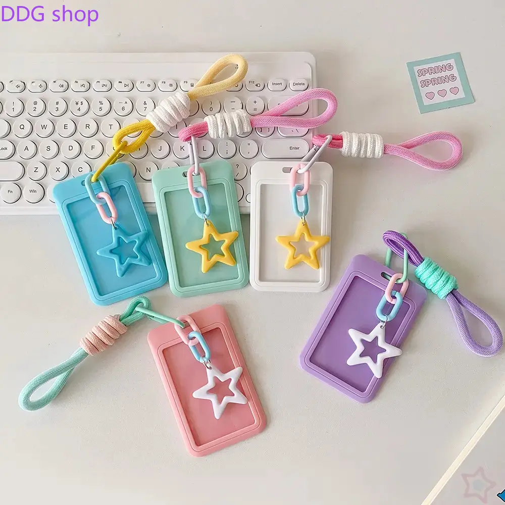 Cute Star Retractable ID Badge Holder with Custom Wrist Lanyard, Keychain Lanyard and Star Charm for Students, Camping & Hiking (Sports & Outdoor, Picnicware Accessory), Custom Lanyard