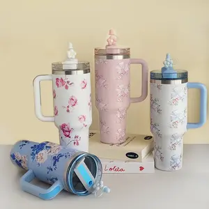 40OZ Tumbler with Handle | Insulated Coffee Mug Stainless Steel Travel Mug | Portable Travel Mug | Keeps Cold for 20 Hours nurse week gift