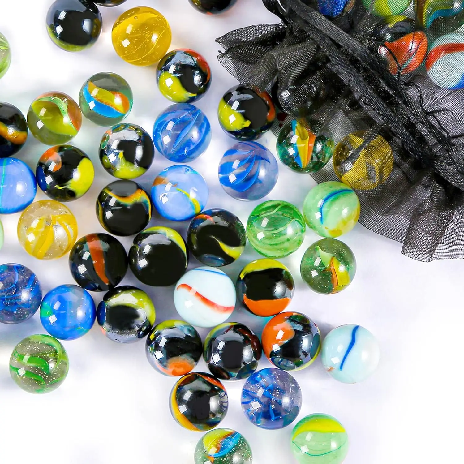 Colorful Glass Marbles,9/16 inch Marbles Bulk for  Marble Games,DIY and Home Decoration