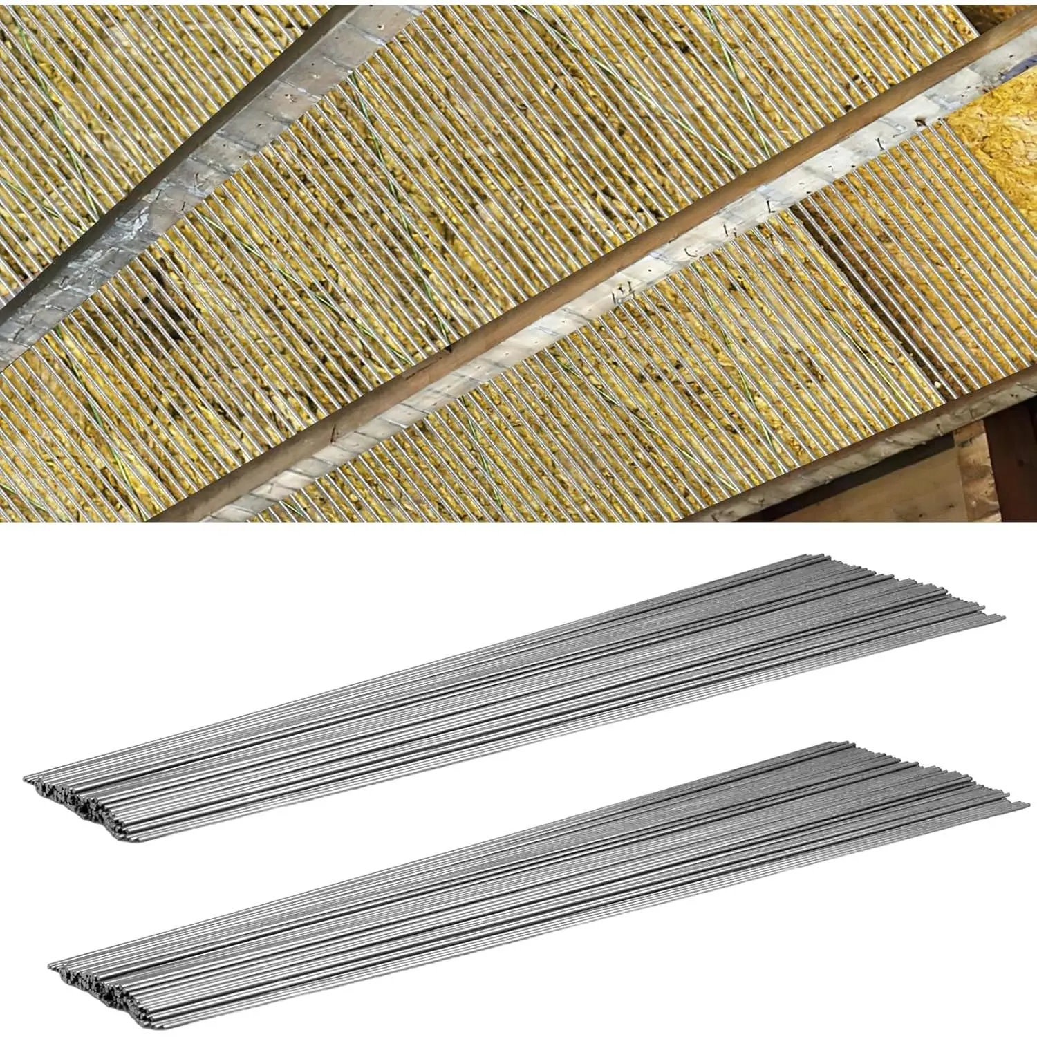 120 Pcs 16 Inch 1080 High Carbon Steel Insulated Support Rods for Ceiling Attic Insulation