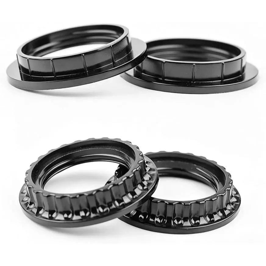 4 count E26 Light Socket Shade Rings  Rings, 2  Size Lamp Shade Rings 34mm 39mm Inner Diameter, Black Threaded Reducer /8 Inches and 1-1/2 Inch