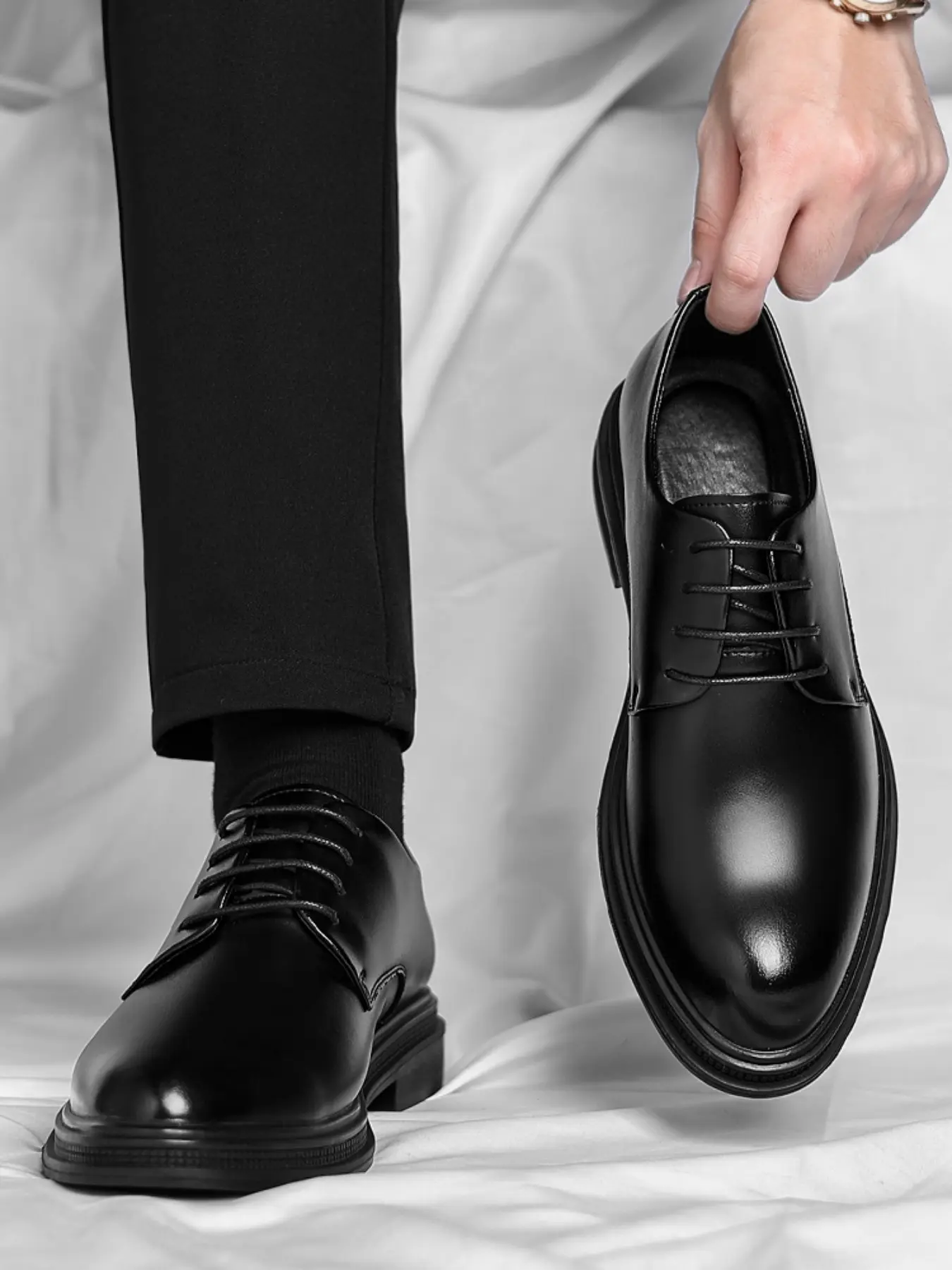 2026 New Men's Business Office Shoes, Soft Sole Anti-Slip Durable Lightweight, Breathable Comfortable Daily Work Shoes, All Seasons Casual Style, Office Work Footwear