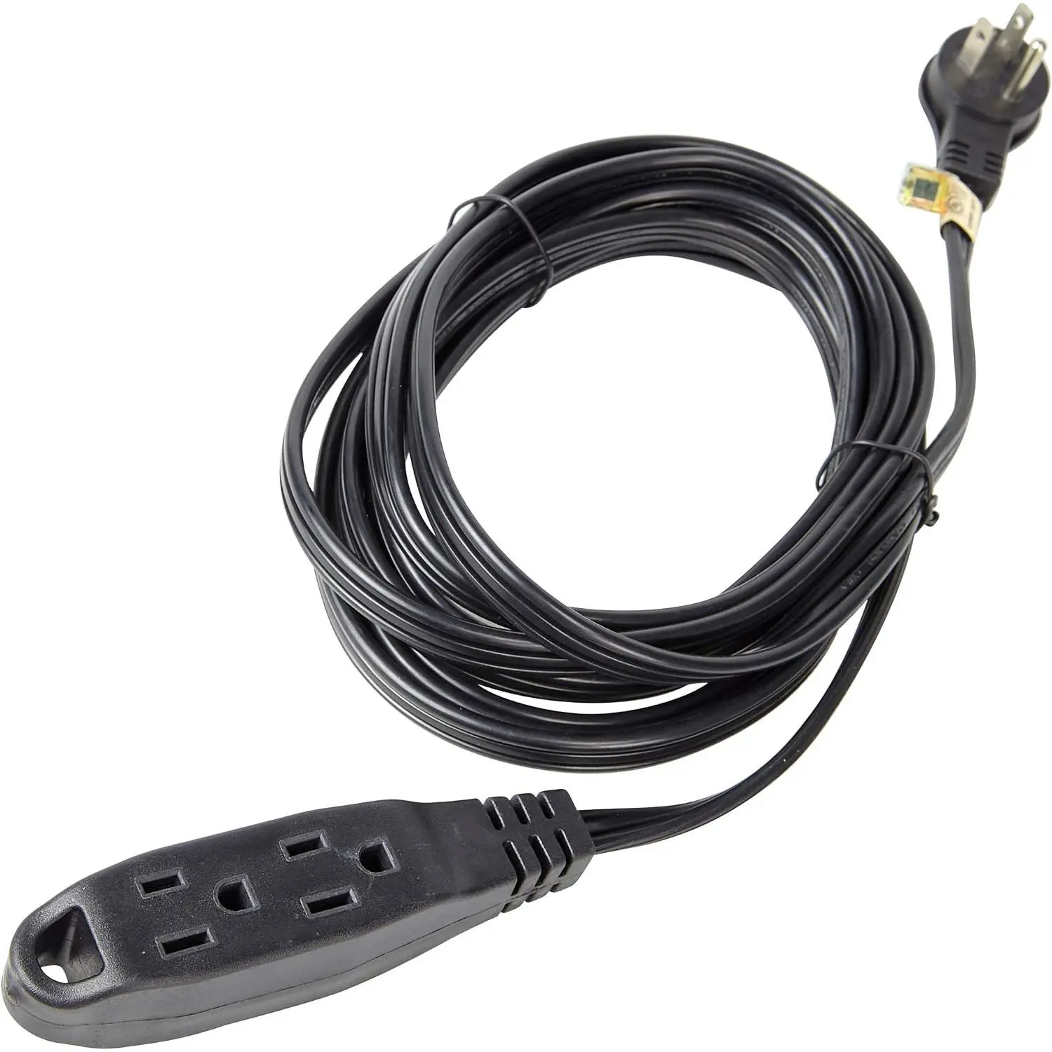 3 Way Power Splitter and 12' Long Extension Cord with Angled Plug - 1 to 3 Cable Strip with 3 Pronged Outlets and Long Y Style Wire