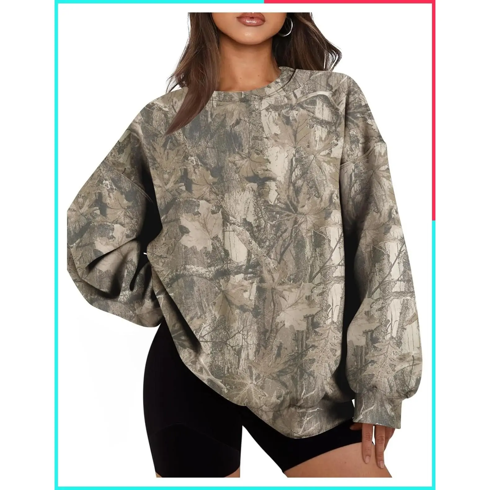Oversized Fleece Camouflage Maple Leaf Hoodie for Women and Men - Hunting Pullover Sweatshirt