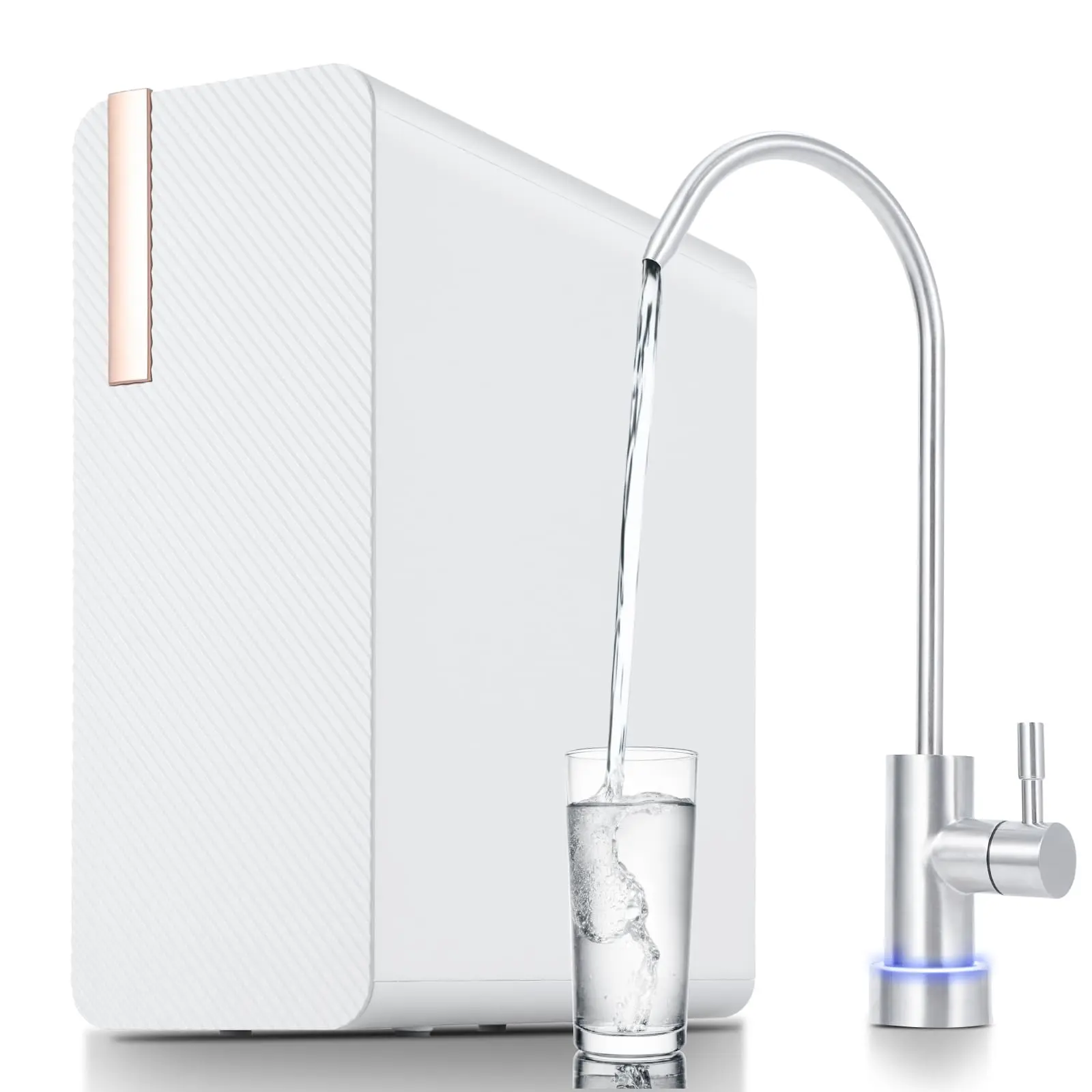 Garvee Under-Sink Tankless Reverse Osmosis Water Filter System, 600 GPD, 2:1 Pure to Drain Ratio, 7-Stage Filtration, Smart Faucet Reminder, for Home and Office Use