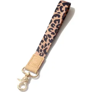 Cute Leopard Pattern Short Wrist Lanyard for Keys, Wrist Keychain Key Chain Wristlet Gifts for Women (LEOPARD)
