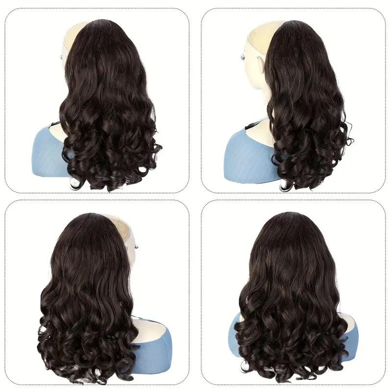 Mother's Day Gift Fashion Drawstring Yaki Ponytail Hair Extension Short Curly Voluminous Clip On Puff for Women synthetic hairpiece