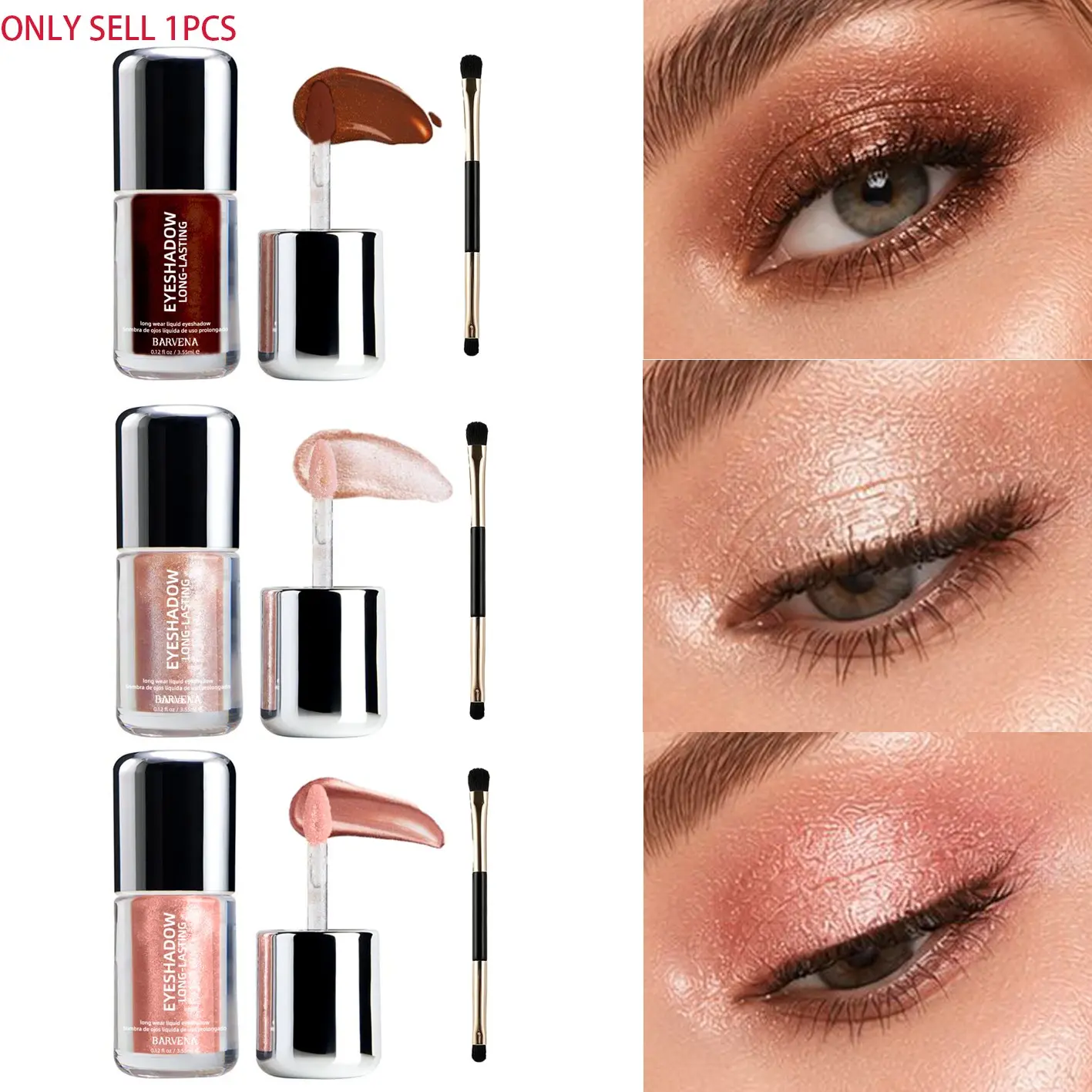 Long-Lasting Liquid Eyeshadow, Waterproof & Smudgeproof, Easy Application, Natural Finish, Ideal for Daily Use, Beginner-Friendly Makeup