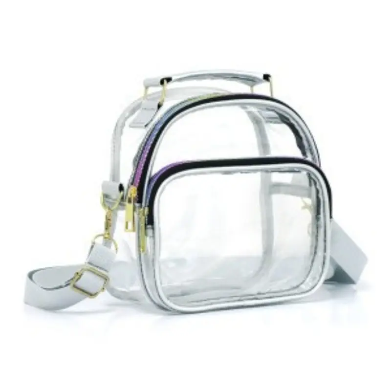 Women's Crossbody Bag Transparent PVC Travel Large Capacity Shoulder Bag, Portable Handbag for Daily Use, Stylish and Functional Design