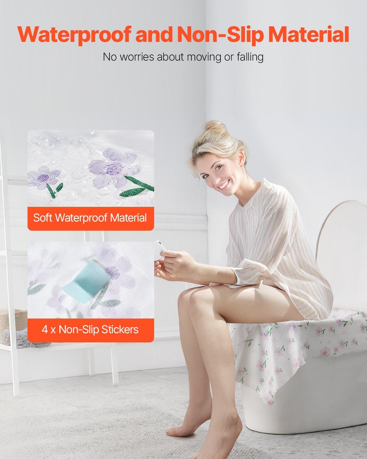 VEVOR Toilet Seat Covers Disposable, 4 Pack Extra Large Waterproof Potty Cover, 20 Pieces Portable Disposable Potty Training Toilet Seat Covers, for Adult, Kids, Travel, Public Restroom & Airplane