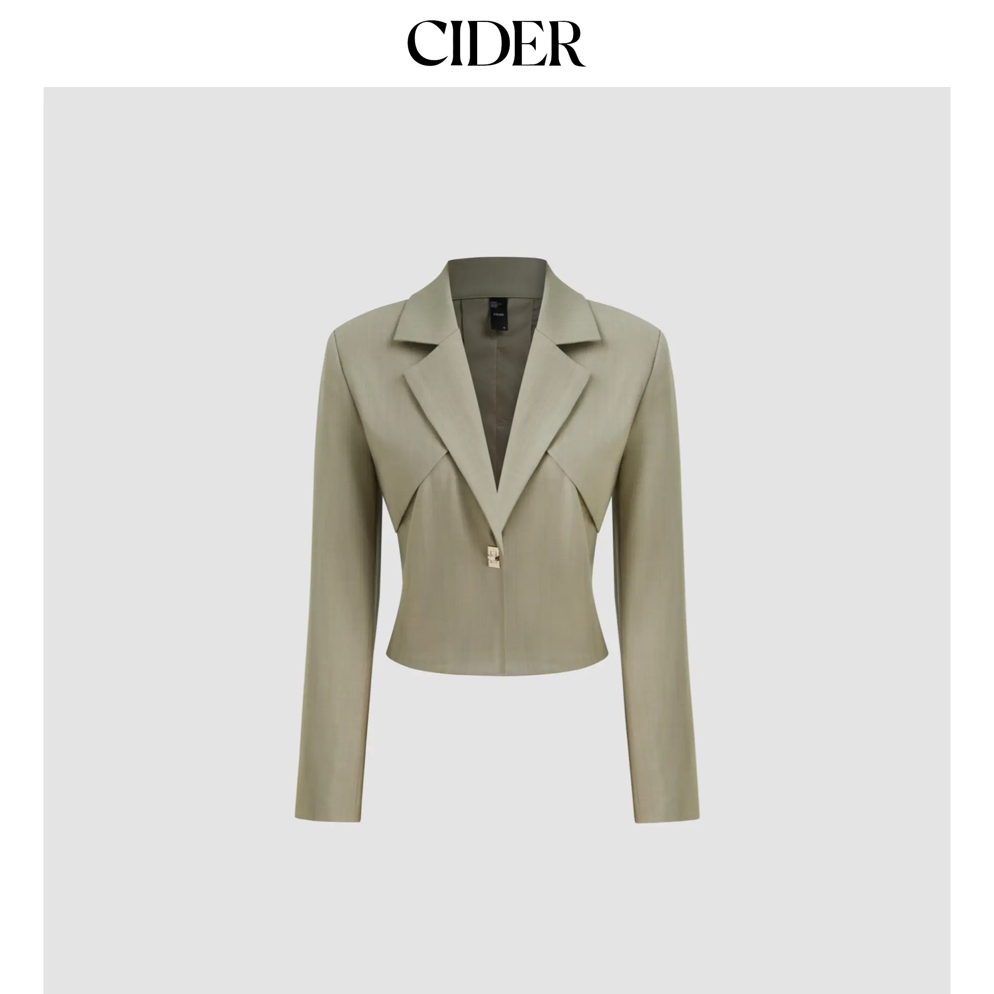 Cider [size 2-10] Collar Solid Belted Blazer SohoChic