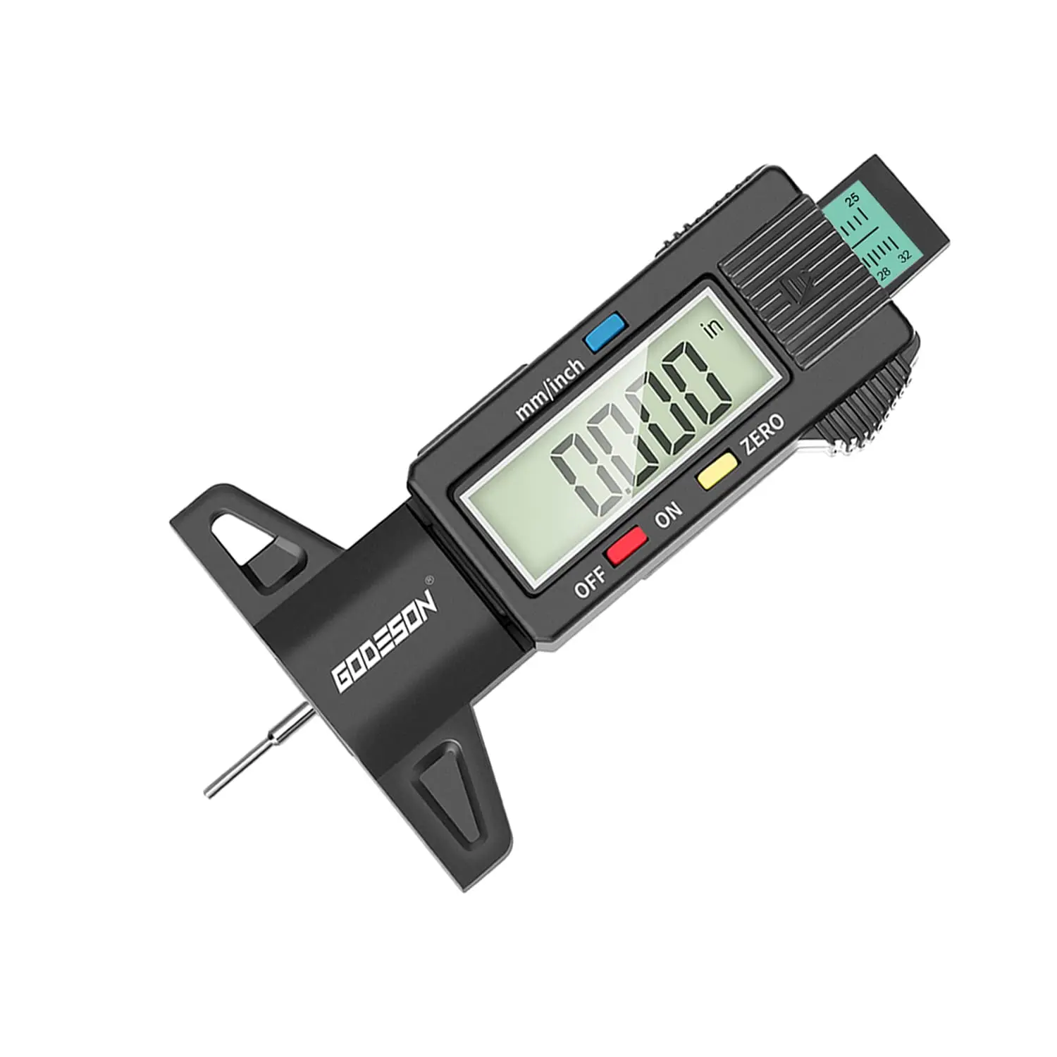 Tire Tread Depth Gauge,Digital Tire Tread Depth Gauge in 1Inch/25.4mm with Color-Coded Bar, Easy Read Tire Depth Gauge for , ,