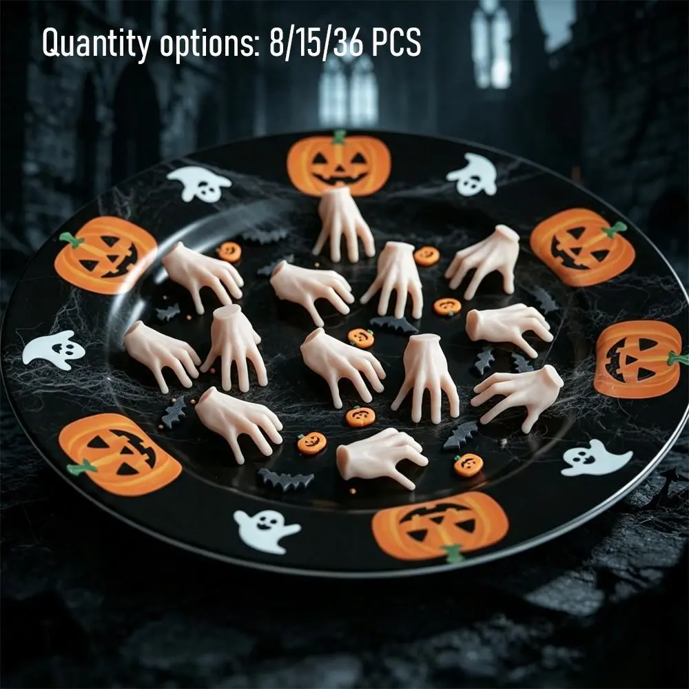 8/15/36PCS Spooky Halloween Horror Mini Plastic Hands Scary Plastic Halloween Hand Decorations Haunted House Atmosphere Props