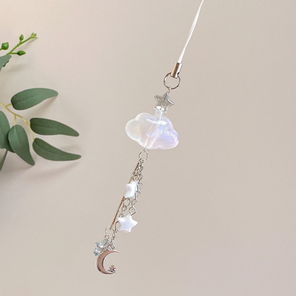Acrylic Moon Star Phone Charms DIY Handmade Anti-Lost Cloud Phone Chains Chinese Style Ins Mid-Autumn Festival Mobile Strap