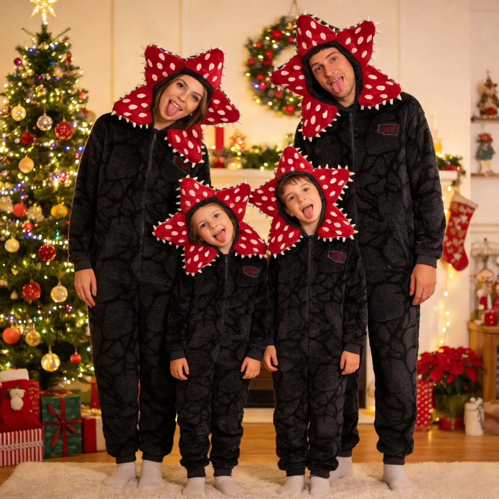 Cute Monster Onesie Pajamas for Kids and Adults, Comfy Plush Fleece Animal Jumpsuit with Hood, Zipper, and Pockets for Cosplay, Pajama Set, Pyjamas, Fuzzy, Twist, Clothes, Fit, Loose, Everyday, Style, Hoodie