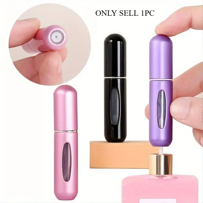 1pc Perfume Spray Bottle, Portable Perfume Atomizer Refillable Design Mini Perfume Bottles Fragrance Empty Bottle Scent Pump Case Travel Gift