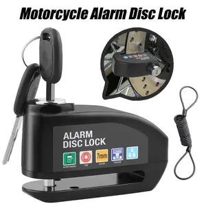 110dB Loud Alarm Disc Lock - Waterproof Anti-Theft Lock for Motorcycle, Bike, Scooter, Father's Day Gift with 5ft Reminder Cable & Carry Pouch