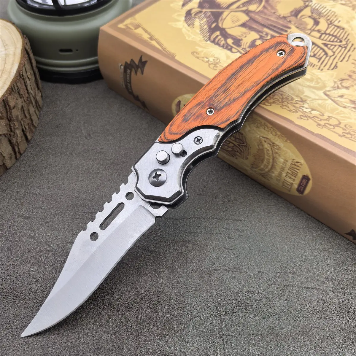 New Pocket Knife Folding Knife with LED Light, High Hardness Multi-Function Small Knife, Survival Tools, EDC Tool, Ideal for Outdoor Camping Fishing Hiking Climbing