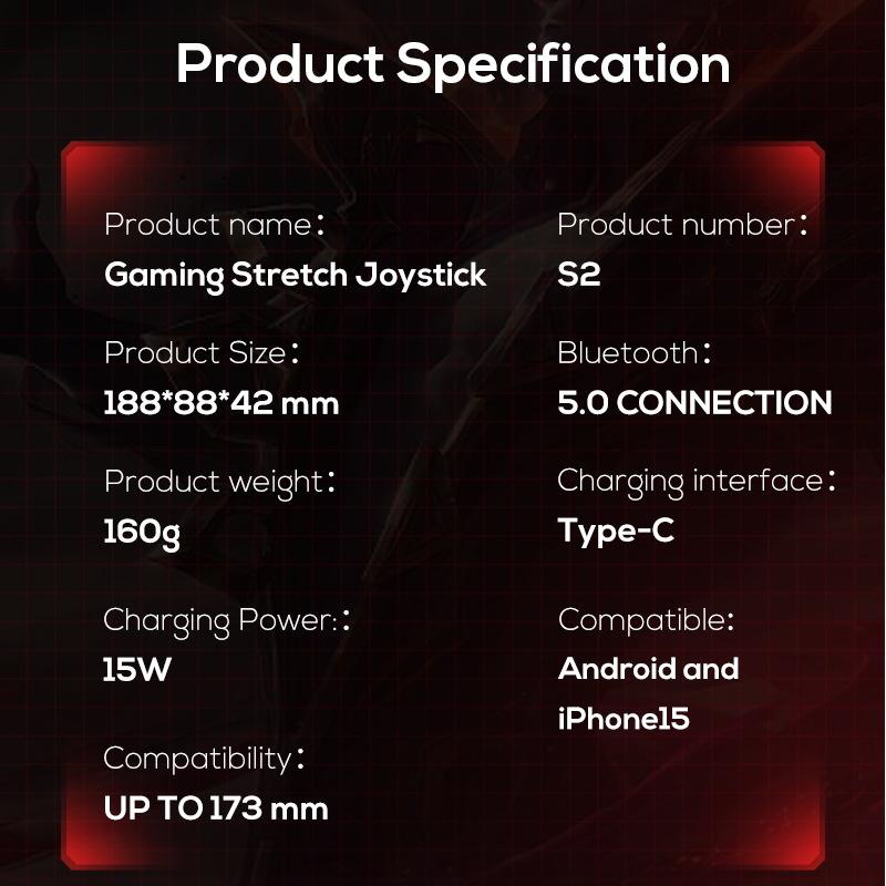 2025 New Mobile Game Stretching Gamepad Wired Bluetooth Dual-Mode 15W Phone Fast Charge One-Click Recording Macro