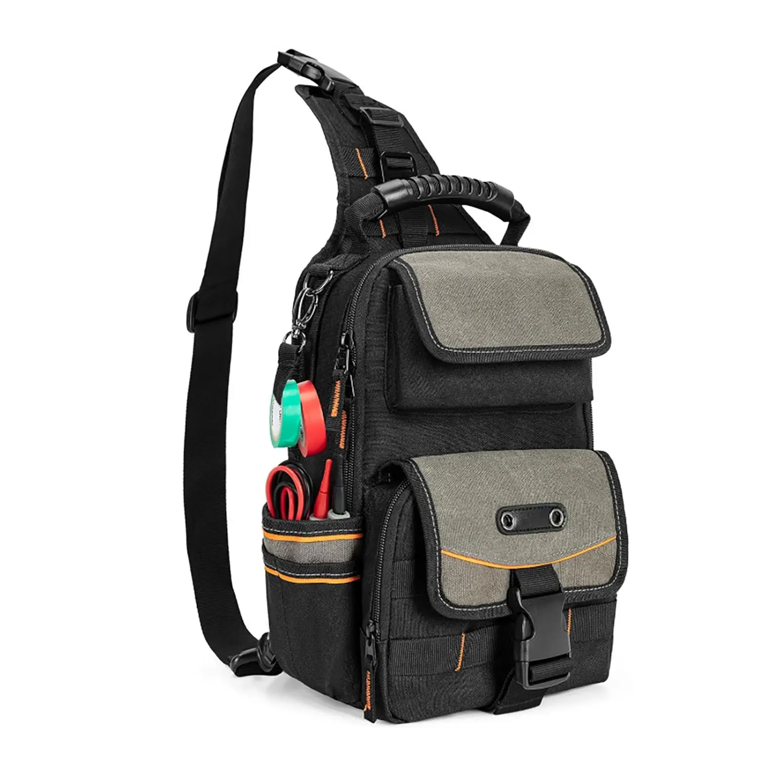New Multi-Functional Zipper Tool Bag, Ideal for Hvac and Electrical Repair, Ergonomic Handle, Perfect for Electricians and Technicians