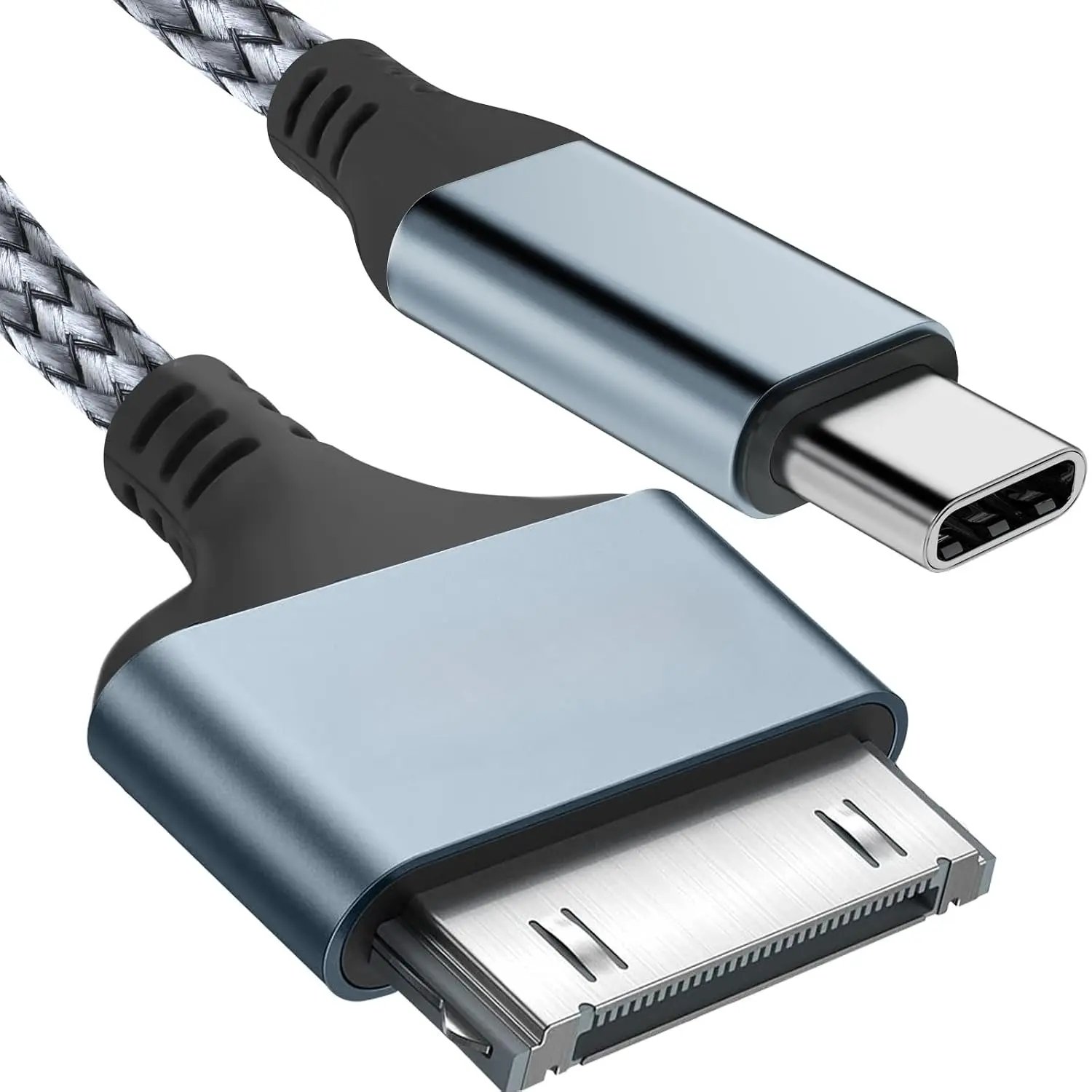 30 Pin to USB C Charger  Braided Cord for  & Data Sync | Compatible with  4/4s/3G/3GS, iPad 1 2 3, iPod  4 3 2 1, iPod Classic/Nano  6, Old  iPad iPod