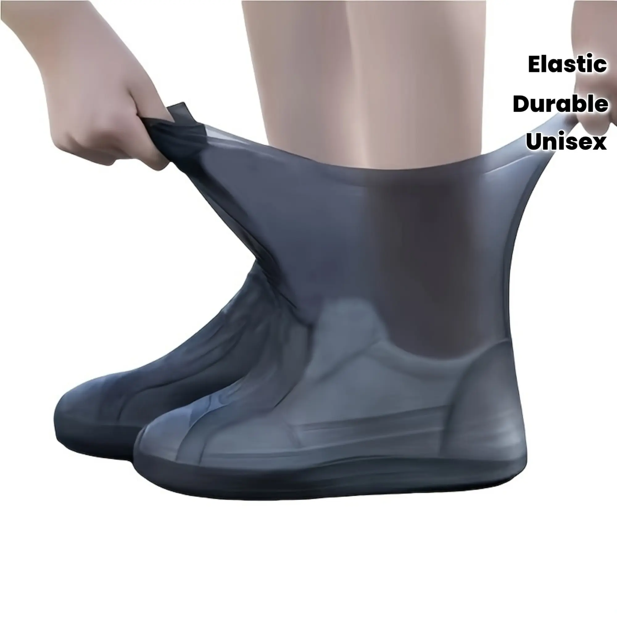 1 Pair Pack Waterproof Reusable Non-Slip Elastic Unisex Shoe Covers - Durable, Easy to Clean, All-Seasons, Fits 34-45, Ideal for Outdoor Rain Use, Reusable Covers