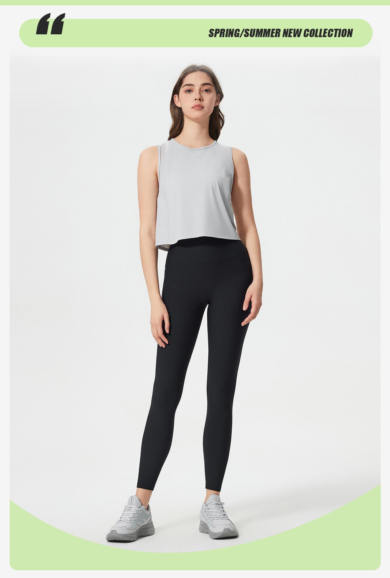 New Sleeveless Crop Tank Top, Sexy Hollow Out Design, Quick-Dry Breathable Yoga & Sports Casual Wear