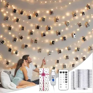 Teen Girl Gifts Trendy Stuff: Aesthetic 40Ft 120LED Hanging Picture Fairy Lights with 50 Clips - 8 Modes & Timer, Waterproof - Trendy Teenager Girl Gift for Birthday Christmas, Dorm Bedroom Wall Décorfidget toys