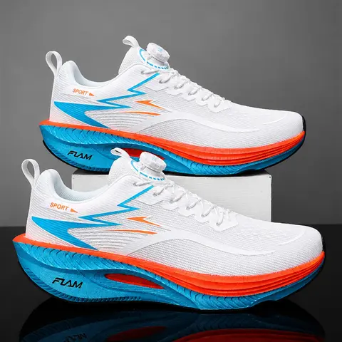 Men's Fashion Mesh Breathable Running Shoes, Shock Absorption Sporty Sneakers, Lightweight Anti-Slip Athletic Footwear, Fashionable Running Shoes
