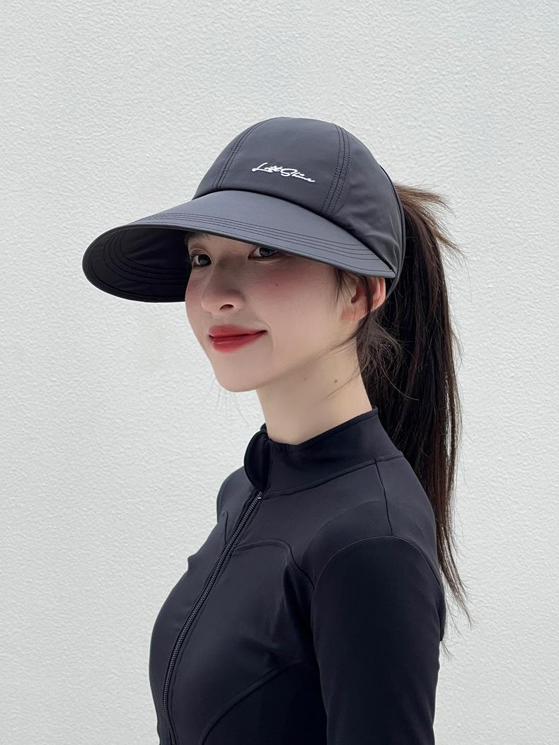Women'S Wide-Brim Ponytail Sun Hat With Holes, Extra Coverage, Lightweight And Breathable, Suitable For Outdoor Travel, Beach Excursions, Daily Casual Wear, Unisex, UV Protection Fishing Sun Hat, Adjustable For Summer Leisure