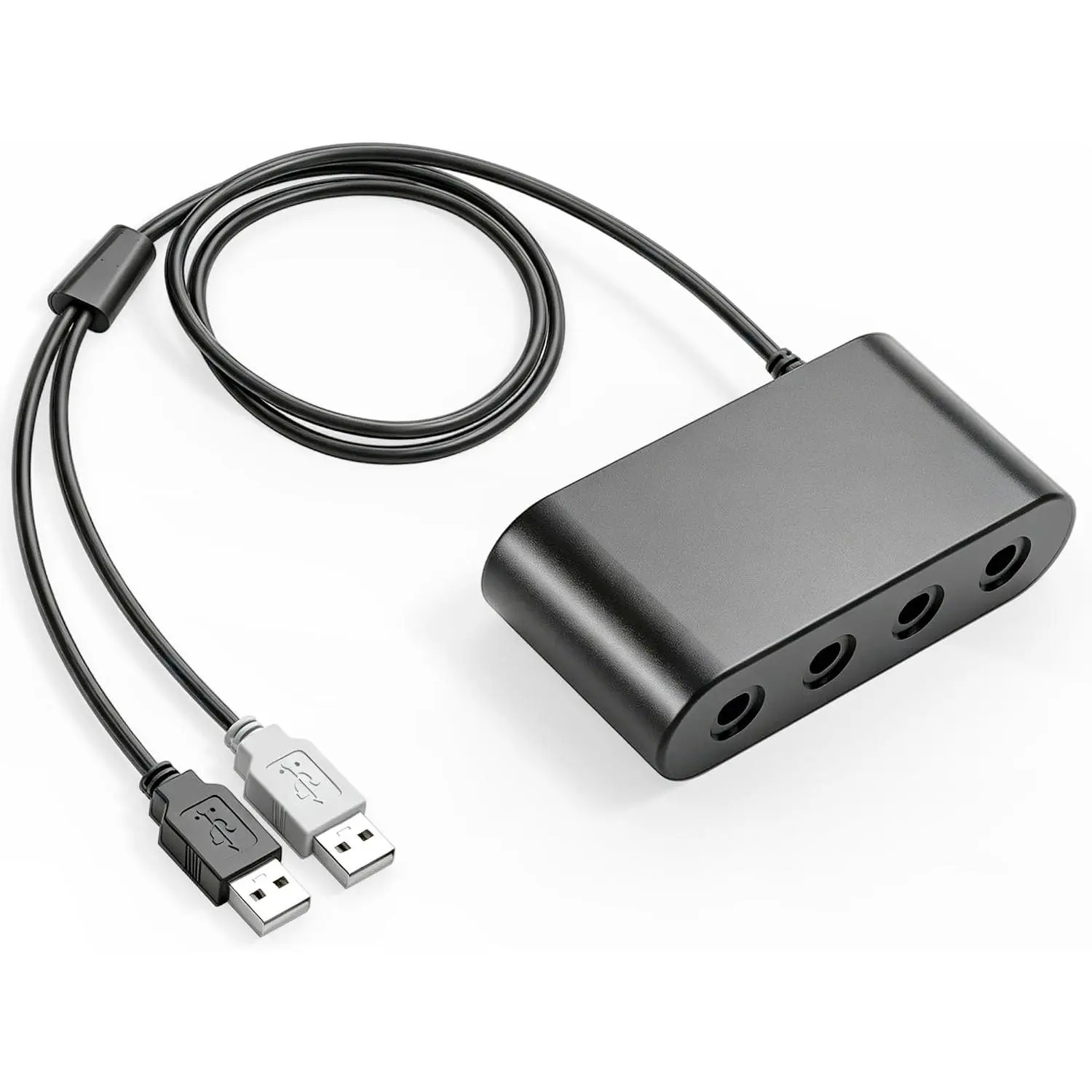 Gamecube Controller Adapter for Wii U, PC Windows,  /OLED/ 2 Gamecube Converter, Support 4 Gamecube Controller to Play Supper Smash Bros with 3.3ft Long