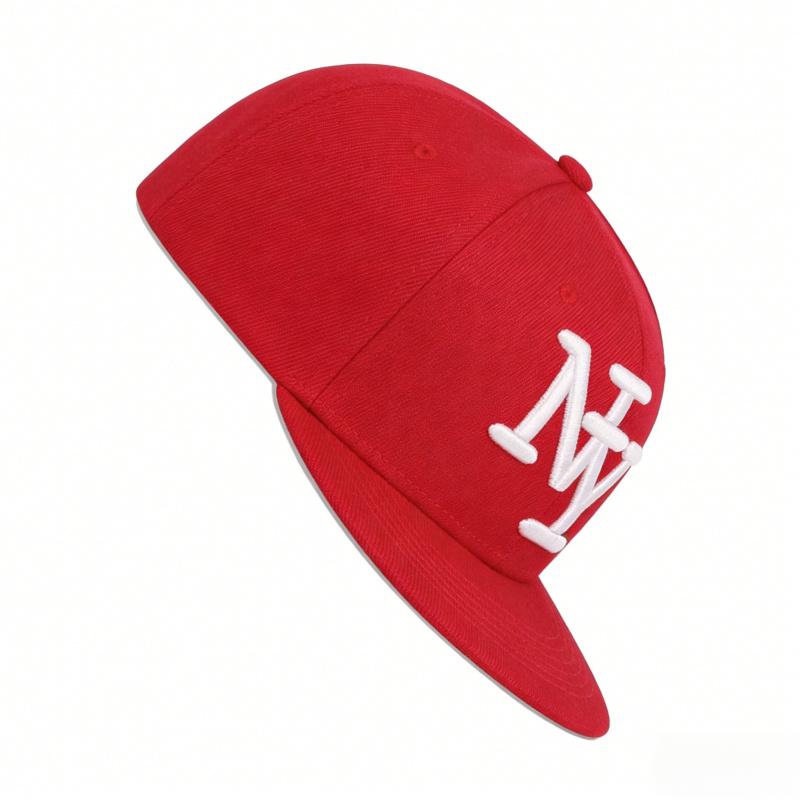 Flat-brim baseball cap with 3D NY embroidery, fully enclosed flat-brim cap, unisex, suitable for street dance, large head circumference hat